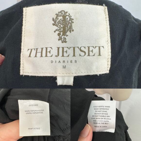 The Jetset Diaries Casablanca Maxi Dress Black Embroidered Boho Beach Size M - Picture 14 of 15